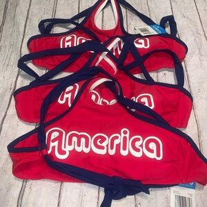 America red patriotic bikini top M/L